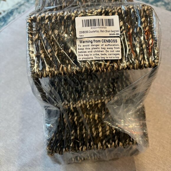 Countertop Wine Rack, Seagrass/Metal Wine Rack, Tabletop for Various Wine Bottle - Picture 5 of 6